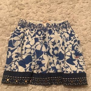 Hollister Blue Floral Skirt